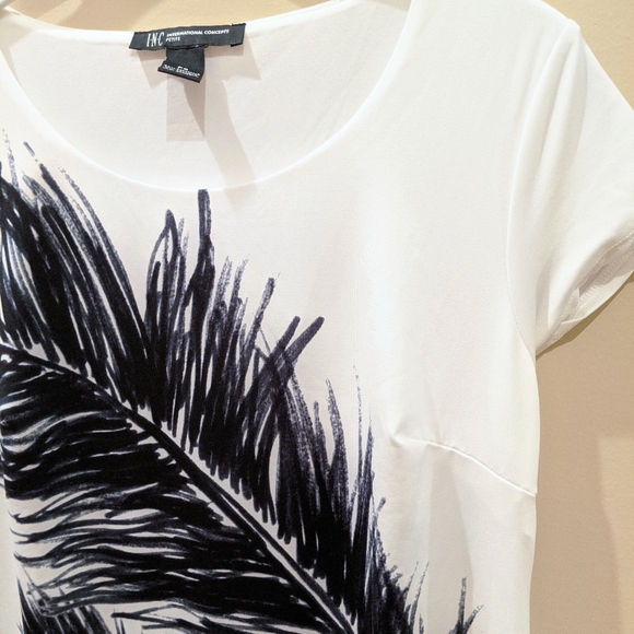 INC Petite Feather Print T-Shirt Dress - Picture 3 of 6